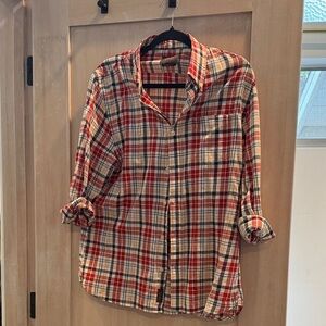 Classic Red and White Plaid Men's Shirt